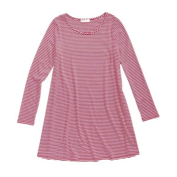 Love, Fire Striped Ribbed T-Shirt Dress - Large NWT - Picture 1 of 1